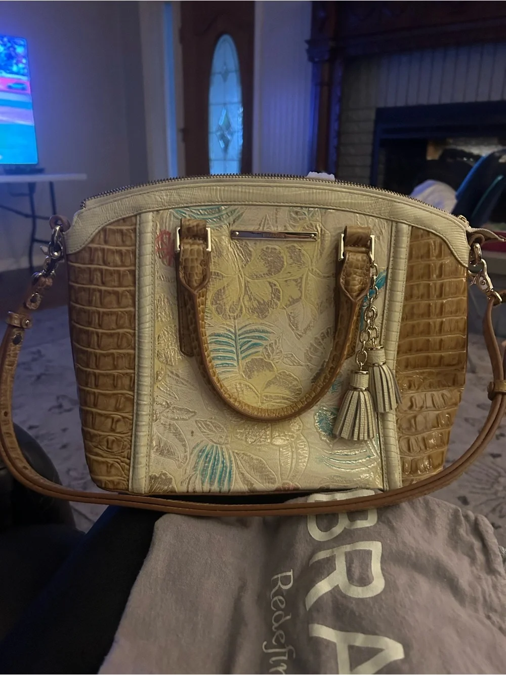 Brahmin Multi Flora Duxbury Satchel